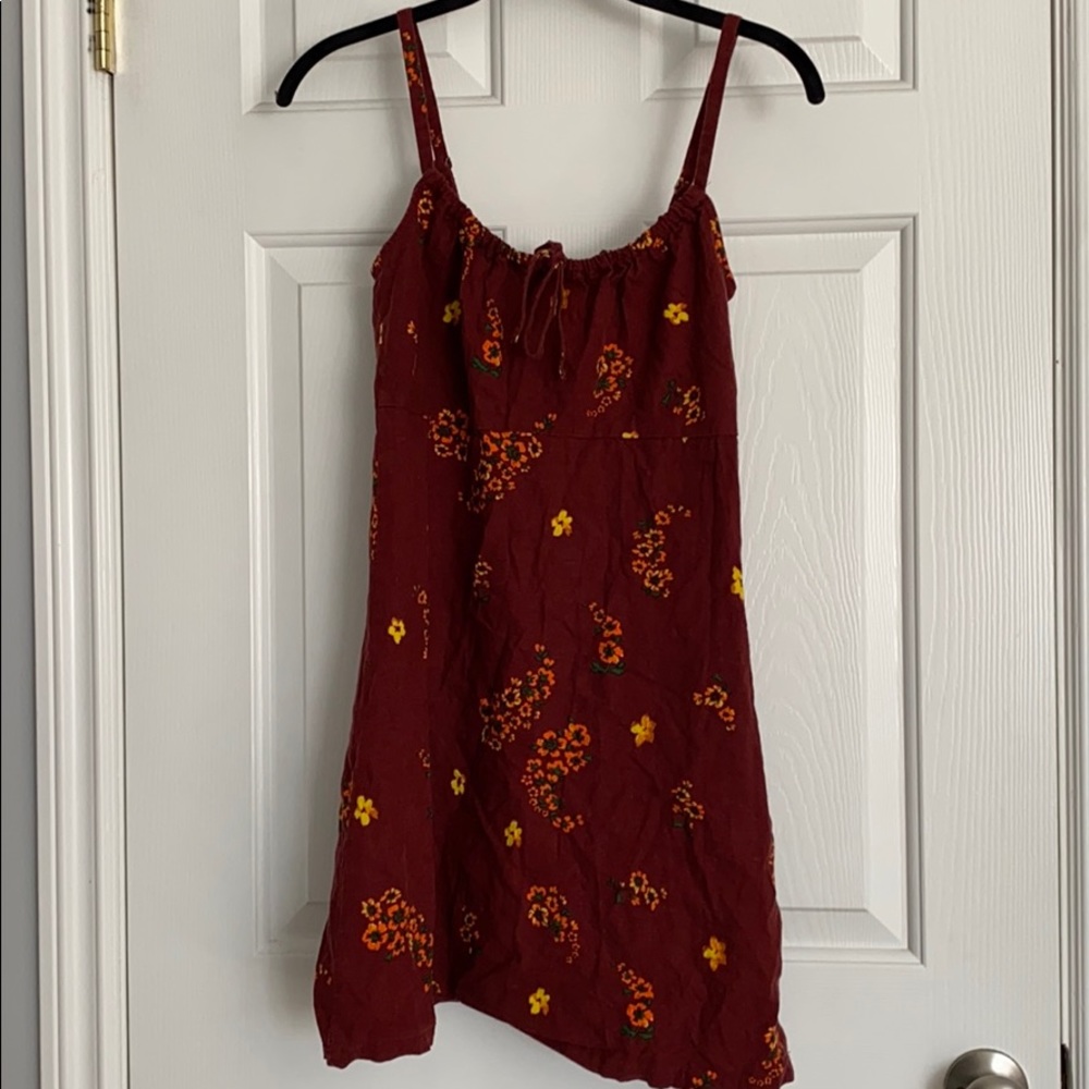 UO red floral dress